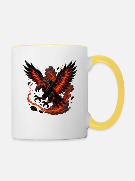 Lava Geier - Tasse zweifarbig - Weiß/Gelb
