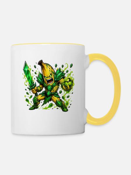 Bananen Kristallkrieger - Tasse zweifarbig - Weiß/Gelb