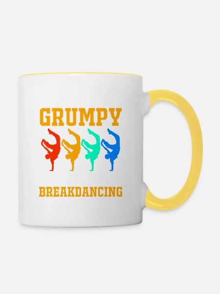 Breakdance - Tasse zweifarbig - Weiß/Gelb