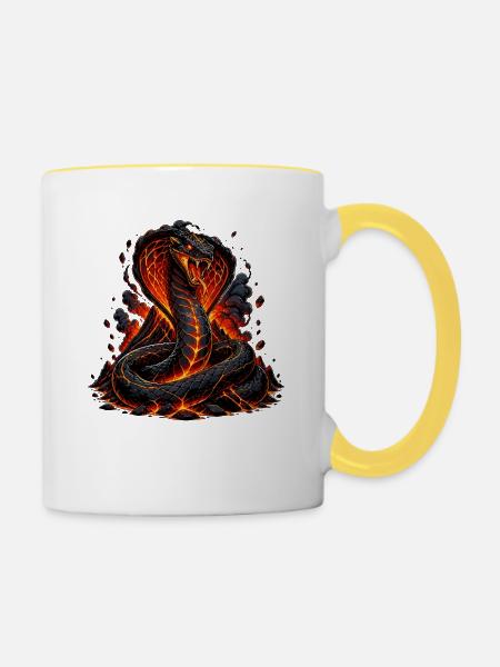 Lava-Cobra Feuerdynamik - Tasse zweifarbig - Weiß/Gelb