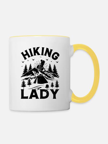 Hiking Lady Mountain Hiking Girls - Tasse zweifarbig - Weiß/Gelb