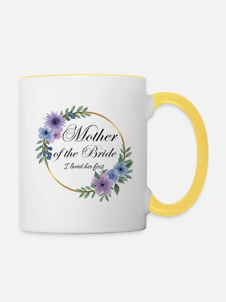 Mutter-Braut-Kranz - Tasse zweifarbig - Weiß/Gelb