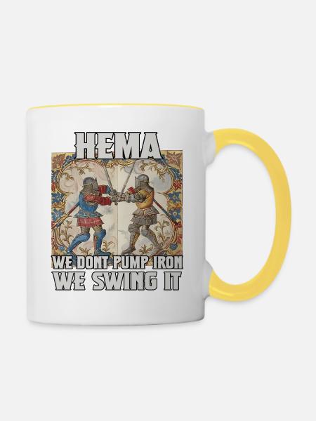 HEMA, Mittelalter & Ritterturniere HEMA Geschenk - Tasse zweifarbig - Weiß/Gelb