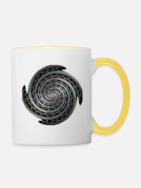 Farbwirbel Vortex Spiral - Tasse zweifarbig - Weiß/Gelb