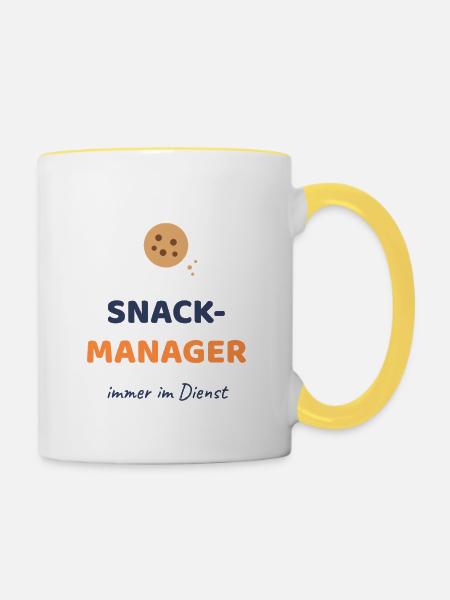 Snack Manager - Tasse zweifarbig - Weiß/Gelb