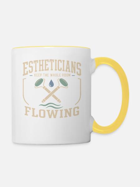 Lymphsystem Lymphdrainage Wellness Geschenk - Tasse zweifarbig - Weiß/Gelb