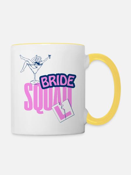 Bride Squad Martini Bash - Tasse zweifarbig - Weiß/Gelb