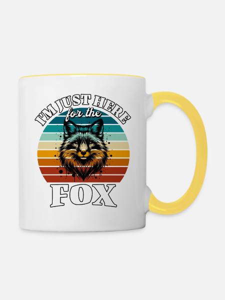 Lustige Rotfuchs Fuchs Sprüche - Tasse zweifarbig - Weiß/Gelb