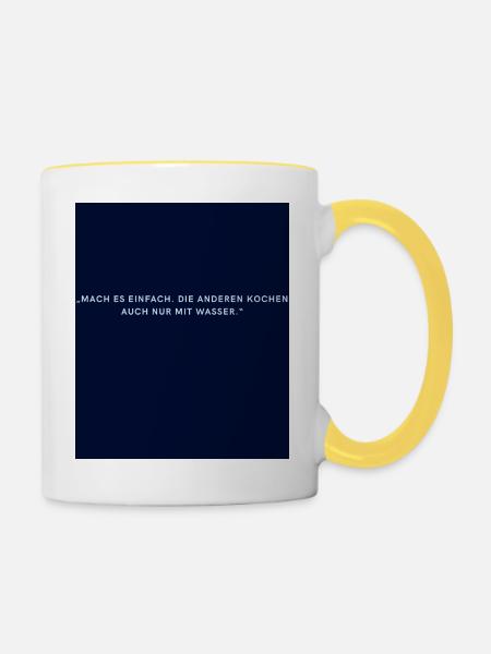 Mach es einfach ! - Tasse zweifarbig - Weiß/Gelb