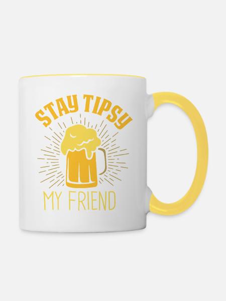 Kellner Barkeeper Ober Bar Bartender barchef - Tasse zweifarbig - Weiß/Gelb