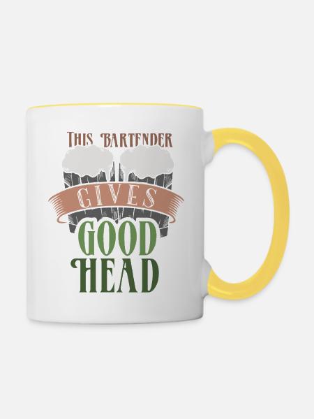 Kellner Barkeeper Ober Bar Bartender barchef - Tasse zweifarbig - Weiß/Gelb