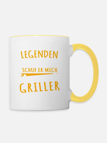 Griller - Tasse zweifarbig - Weiß/Gelb