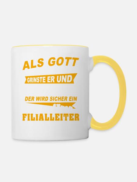 Filialleiter Sprüche - Tasse zweifarbig - Weiß/Gelb
