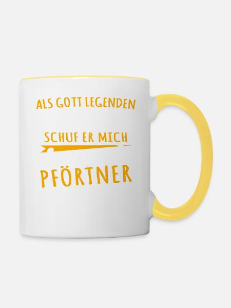 Pförtner - Tasse zweifarbig - Weiß/Gelb