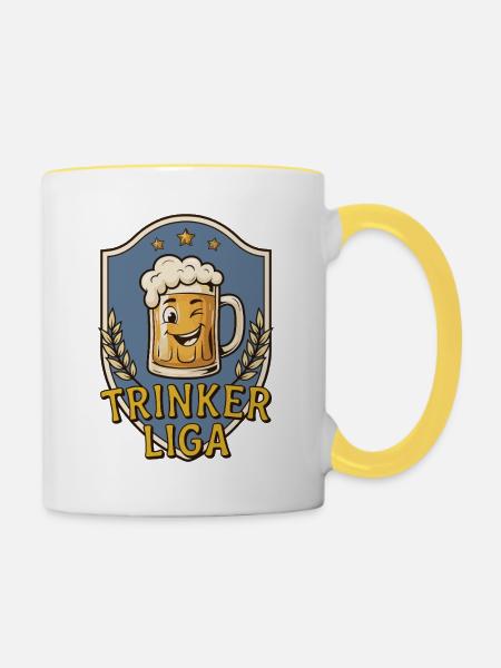 Trinker Liga - Tasse zweifarbig - Weiß/Gelb