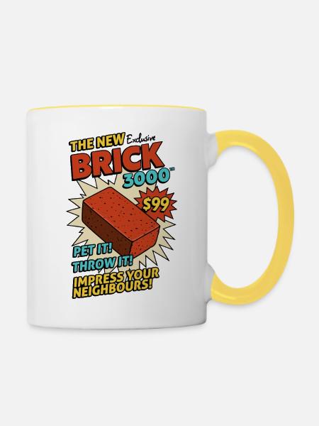 Brick 3000 - Tasse zweifarbig - Weiß/Gelb