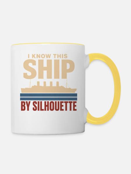 Ozeandampfer Maritime Geschichte Historisches - Tasse zweifarbig - Weiß/Gelb