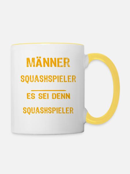 Squashspieler Squash - Tasse zweifarbig - Weiß/Gelb