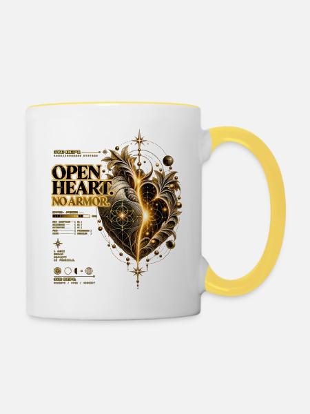 2618-3Y 3YE ABTEILUNG – OFFENES HERZ - Tasse zweifarbig - Weiß/Gelb