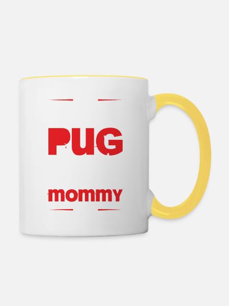 PUG - Tasse zweifarbig - Weiß/Gelb