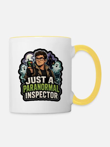 Just a Paranormal Inspector - Tasse zweifarbig - Weiß/Gelb