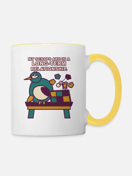 Die langfristige Liebe meiner Scraps - Tasse zweifarbig - Weiß/Gelb