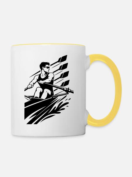 Rudern - Tasse zweifarbig - Weiß/Gelb