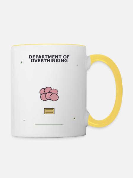Abteilung des Überdenkens - Tasse zweifarbig - Weiß/Gelb