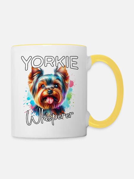 Yorkshire Terrier Flüsterer - Tasse zweifarbig - Weiß/Gelb