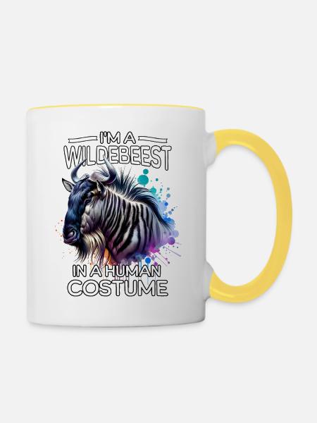 Team Gnu - Tasse zweifarbig - Weiß/Gelb