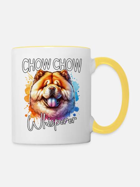 Chowchow Flüsterer - Tasse zweifarbig - Weiß/Gelb