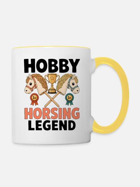 Hobby Horsing Legend - Tasse zweifarbig - Weiß/Gelb
