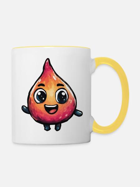 Fröhlicher Tropfen Charme - Tasse zweifarbig - Weiß/Gelb