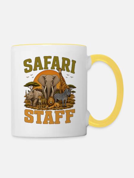 Safari Staff - Tasse zweifarbig - Weiß/Gelb