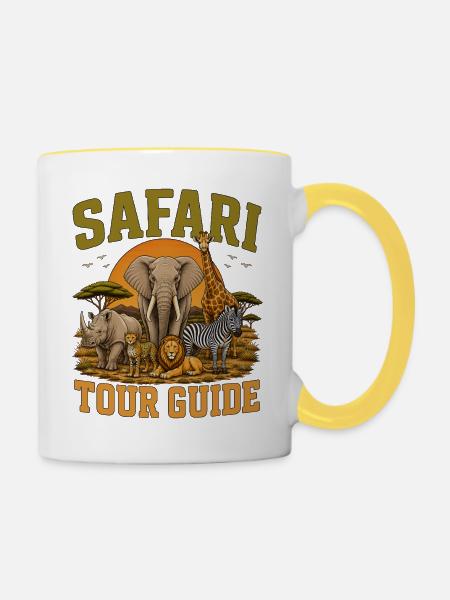 Safari Tour Guide - Tasse zweifarbig - Weiß/Gelb