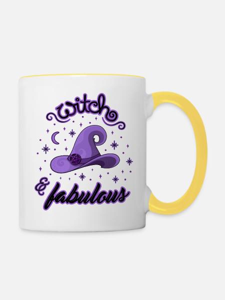 Witch and Fabulous - Tasse zweifarbig - Weiß/Gelb