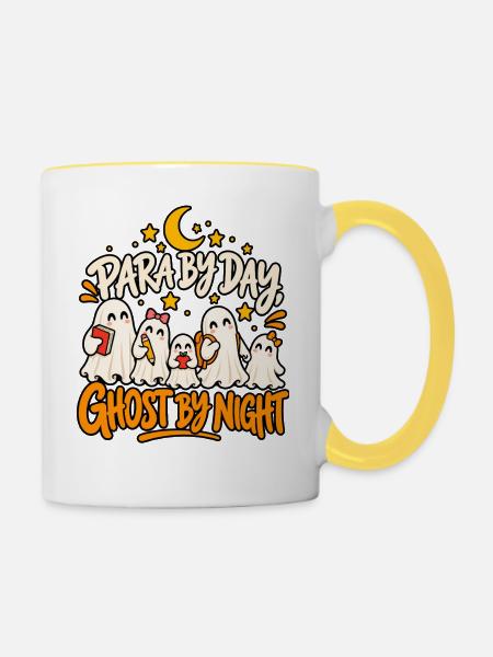 Ghost by Night Parade - Tasse zweifarbig - Weiß/Gelb