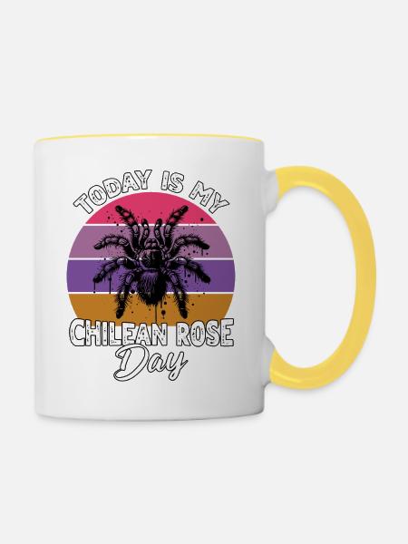 Chile Vogelspinne - Tasse zweifarbig - Weiß/Gelb