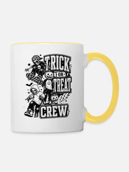 Trick or Treat Crew - Tasse zweifarbig - Weiß/Gelb