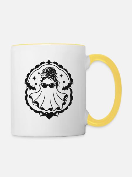 Mama Geist - Tasse zweifarbig - Weiß/Gelb