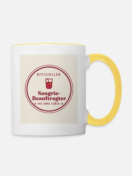 Sangria Liebe - Tasse zweifarbig - Weiß/Gelb
