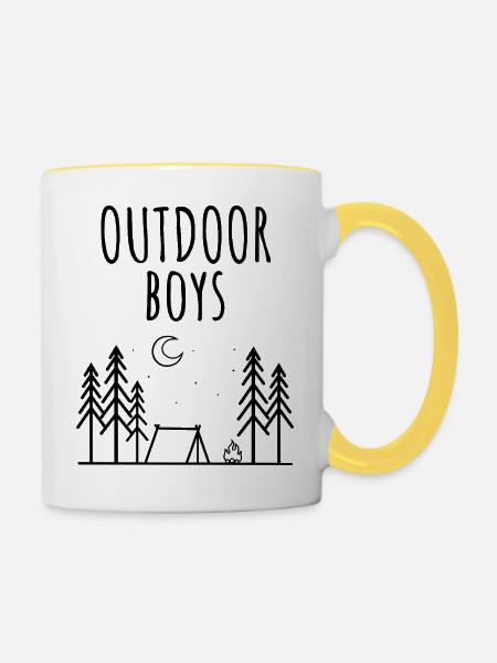 Outdoor Boys - Tasse zweifarbig - Weiß/Gelb
