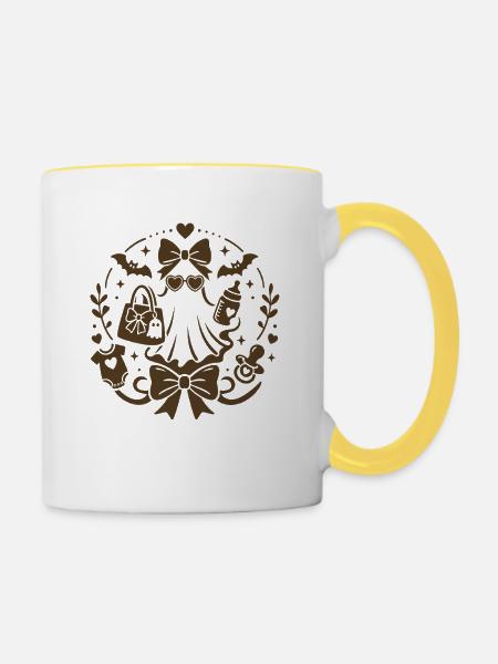 Mama Geist - Tasse zweifarbig - Weiß/Gelb