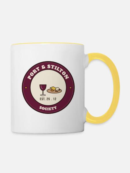 Port and Stilton Gesellschaft - Tasse zweifarbig - Weiß/Gelb