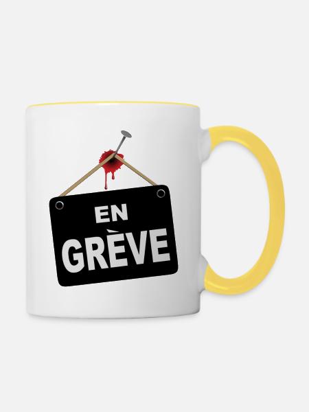 Markante - Tasse zweifarbig - Weiß/Gelb