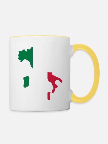 Italy - Tasse zweifarbig - Weiß/Gelb
