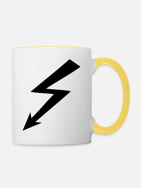 Blitz - Tasse zweifarbig - Weiß/Gelb