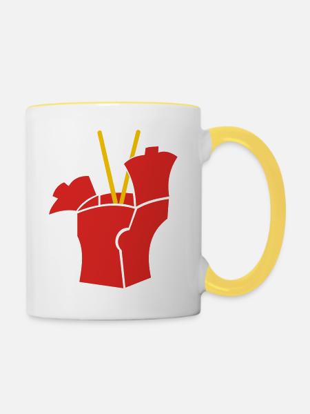 takeaway (2c) - Tasse zweifarbig - Weiß/Gelb