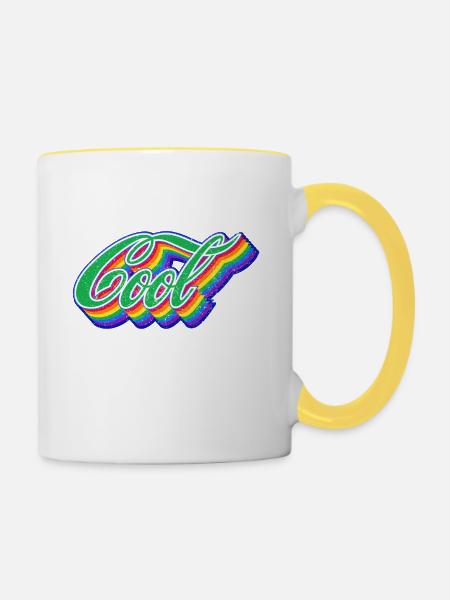 cool - Tasse zweifarbig - Weiß/Gelb