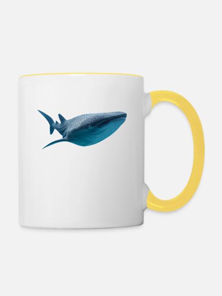 Walhai - Tasse zweifarbig - Weiß/Gelb